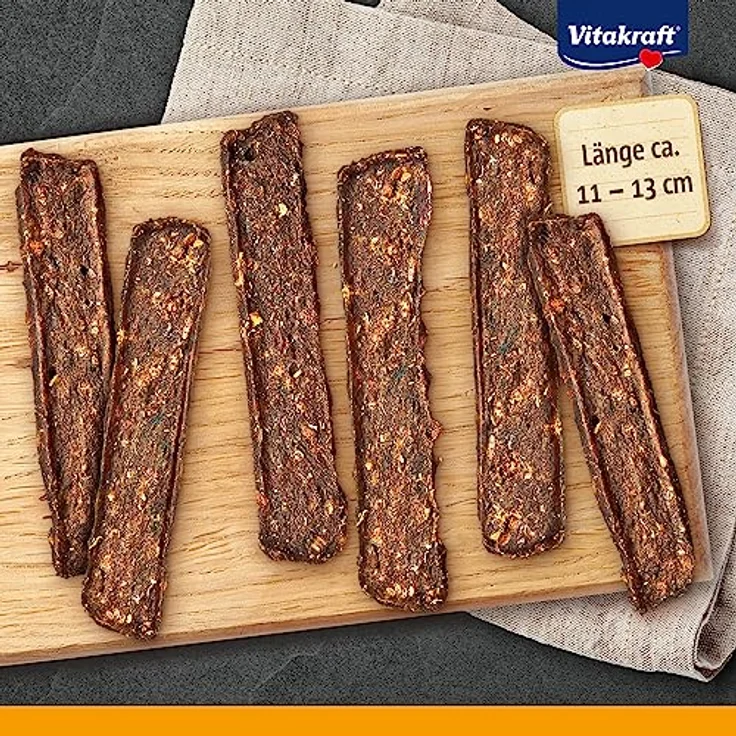 Vitakraft Pure Beef Strips, Hundeleckerli aus 100% Rind-Pansen, ohne Zuckerzusatz, 80g wieder verschließbarer Beutel – Bild 3