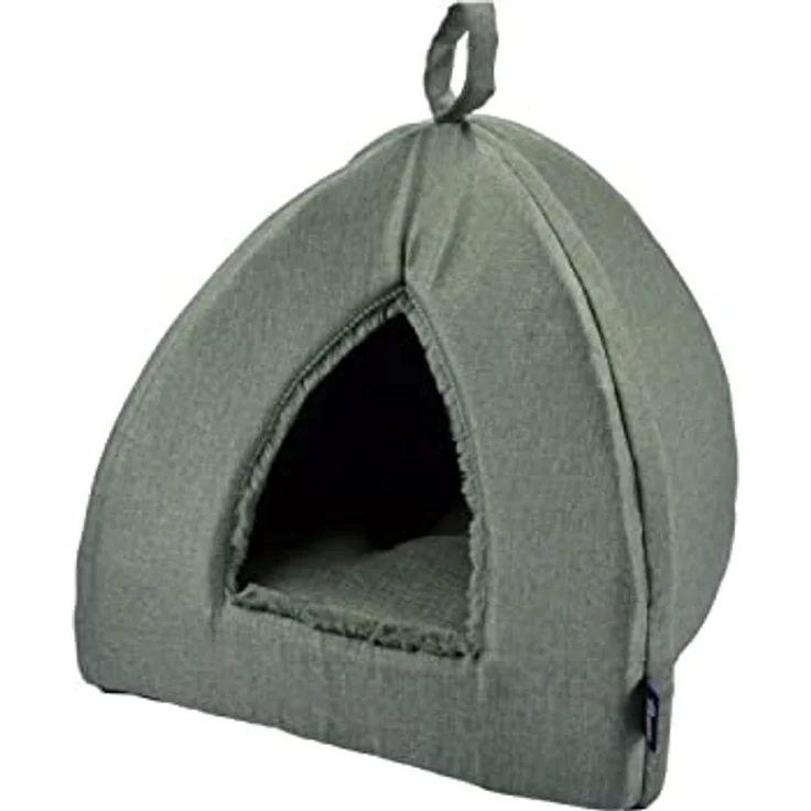 Love Story Hundezelt Newton, Polyester, 33 x 35 x 38 cm, Khaki, mit rutschfester Unterseite und herausnehmbarem Innenkissen – Bild 1