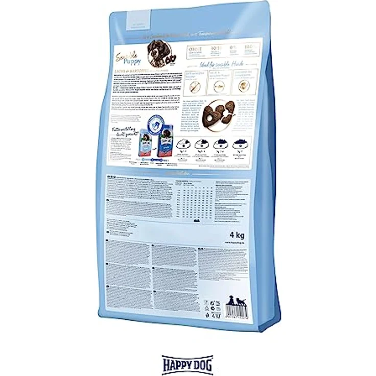 Happy Dog Supreme Sensible Puppy, Trockenfutter mit Lachs & Kartoffel, 30% Protein, weizenfrei, 4 kg – Bild 5