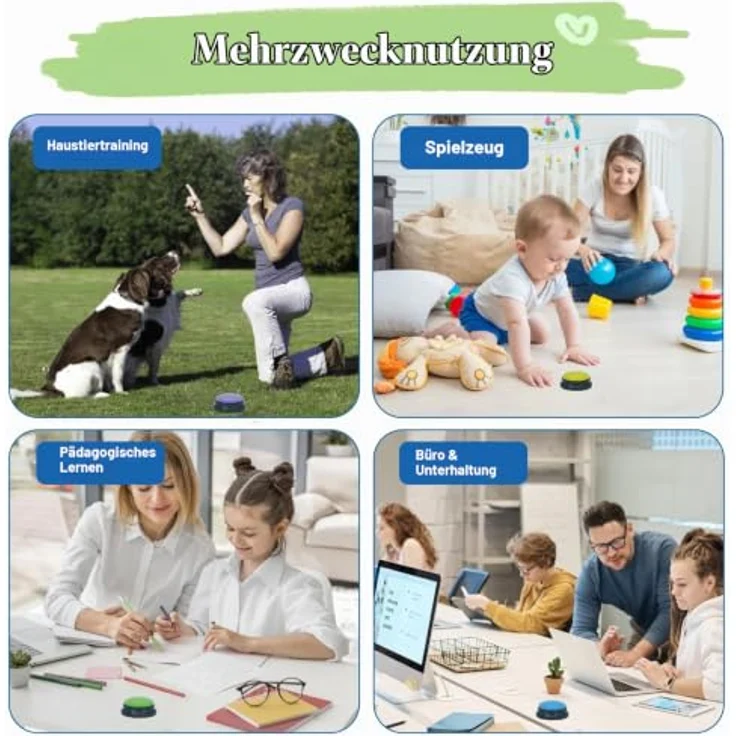 Gelabur Dog Communication Button Set, 4 Voice Recordable Tasten für Hundetraining, langlebig und sicher, individuell anpassbar – Bild 5