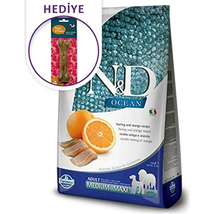 Farmina N&D Ocean Adult Medium Pellets Hundefutter, Trockenfutter mit Hering und Orange, ohne Mais, 12 kg – Bild 5
