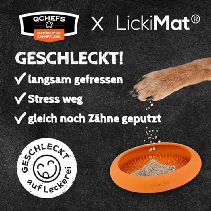 QCHEFS Zahnputzflocken Leckmatte UFO, Hund Zahnpflege Futternapf aus lebensmittelechtem Gummi, spülmaschinenfest und robust – Bild 4