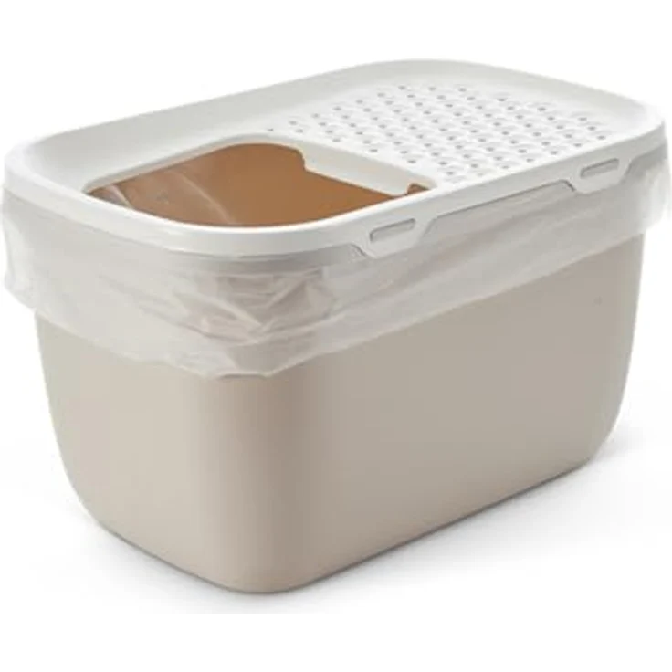 Savic Hop In Giant, geschlossenes Katzenklo in white-mocha mit großzügigem Platzangebot – Bild 6