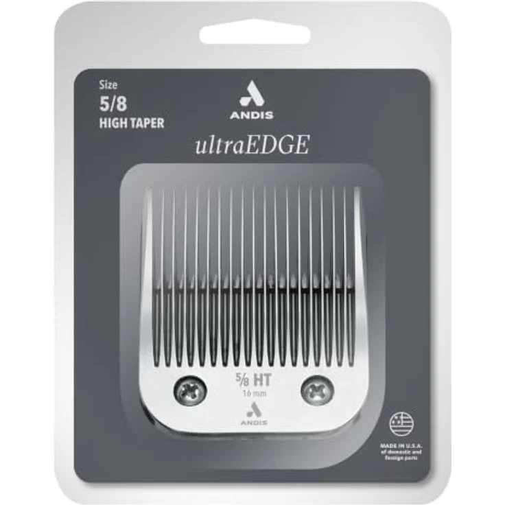 Andis® UltraEdge SnapOn Scherkopf N°5/8HT, Schnittlänge 16 mm aus karbonisiertem Stahl mit Rostschutz-Chrom-Finish, passend für alle abnehmbaren Klingenschermaschinen der Serie AGC, BDC, BGC, BGR, DBLC, MBG, SMC – Bild 2