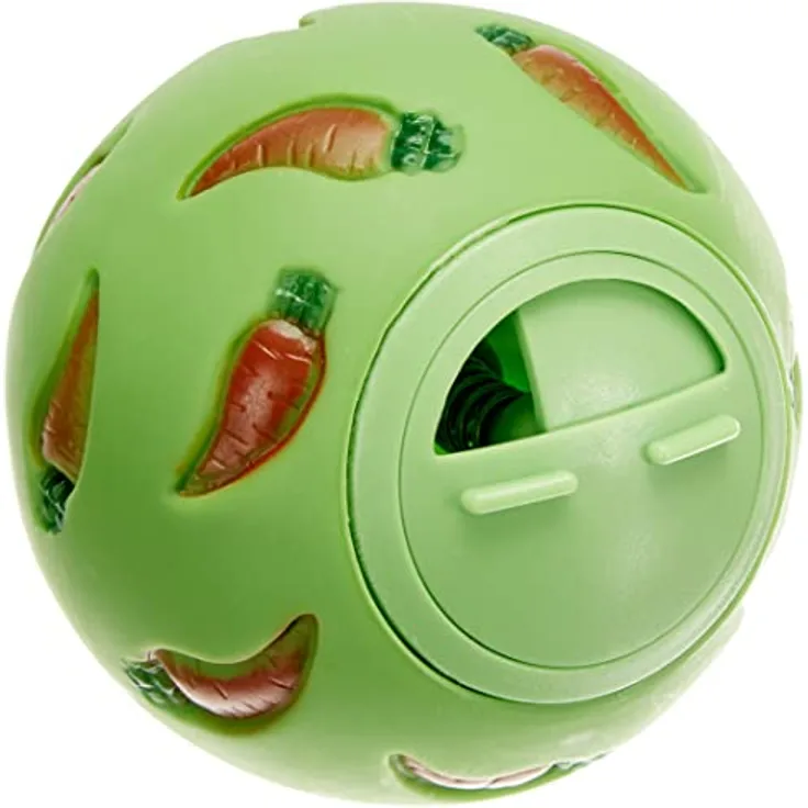 Nobby Snackball Nager, 7,5 cm, grüner Kunststoffbeschäftigungsball für Trockenfutter und Snacks