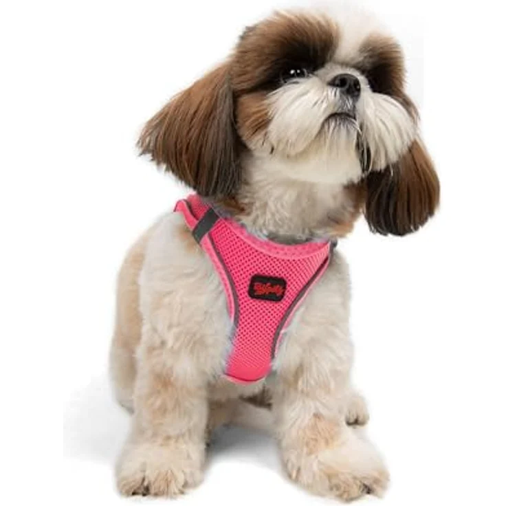 Tailpetz TAİLPETZ AM Hundegeschirr, S, Neon-Pink, Leichtes und Atmungsaktives Material, Reflektierendes Design, No-Pull, Einfaches An- und Ausziehen – Bild 1
