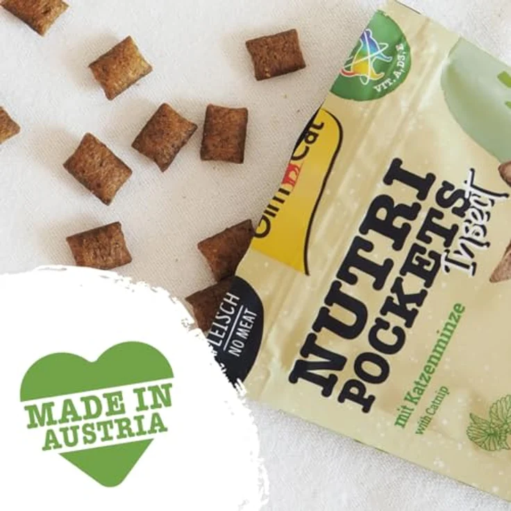 GimCat Nutri Pockets Insekt & Katzenminze, Knuspriger Katzensnack mit Vitamin A, D, E und Taurin, 60 g Beutel – Bild 3