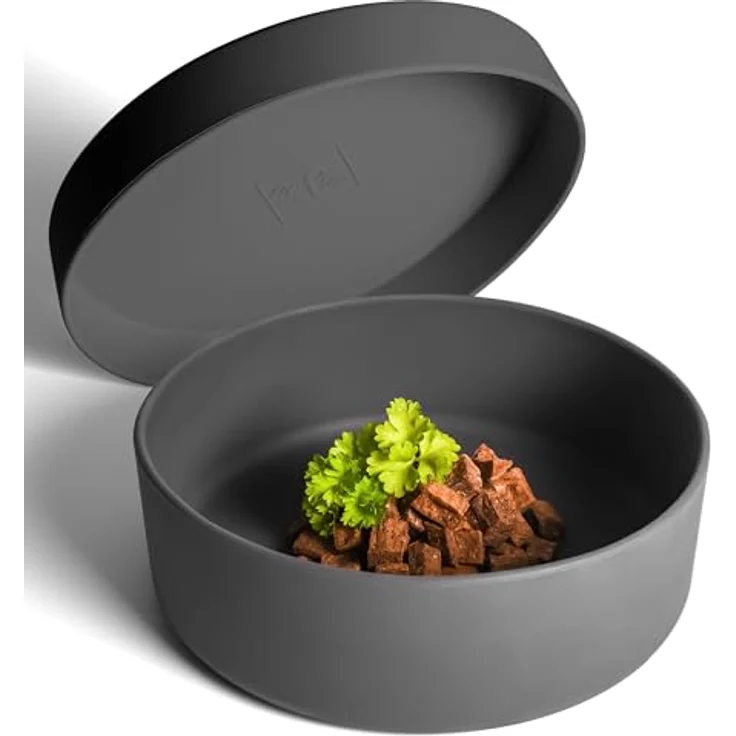 ne&no® Silikon Hundenapf 1200 ml mit Deckel, rutschfester Futternapf für kleine und mittelgroße Hunde, luftdicht verschlossen für Kühlschrank und Spülmaschine geeignet – Bild 1
