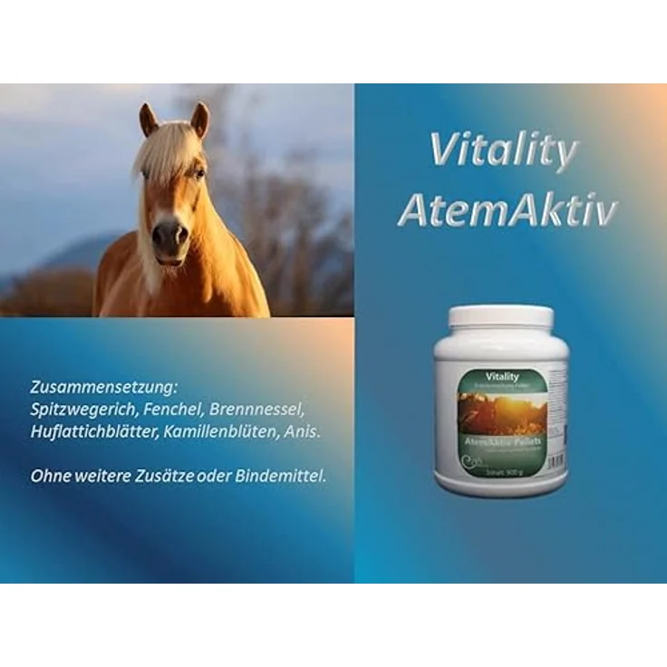 Barbara Seitz Vitality AtemAktiv Pellets, Kräutermischung für Pferde, staubfrei, Bronchialkräuter, beruhigt die Atemwege, fördert das Abhusten, (900 g) – Bild 5