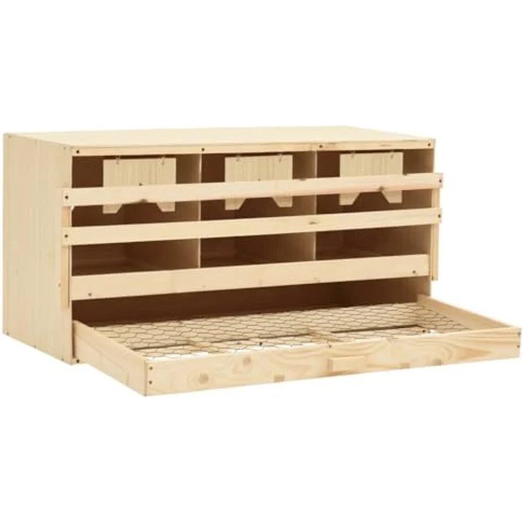 vidaXL Legenest Hühnernest 3 Fächer 72 x 33 x 38 cm Massivholz Kiefer – Bild 6
