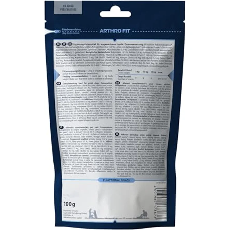 Happy Dog Care Snack Arthro Fit, funktioneller Hundesnack zur Unterstützung des Bewegungsapparates, 100g, mit Grünlippmuschel und Kollagen – Bild 3