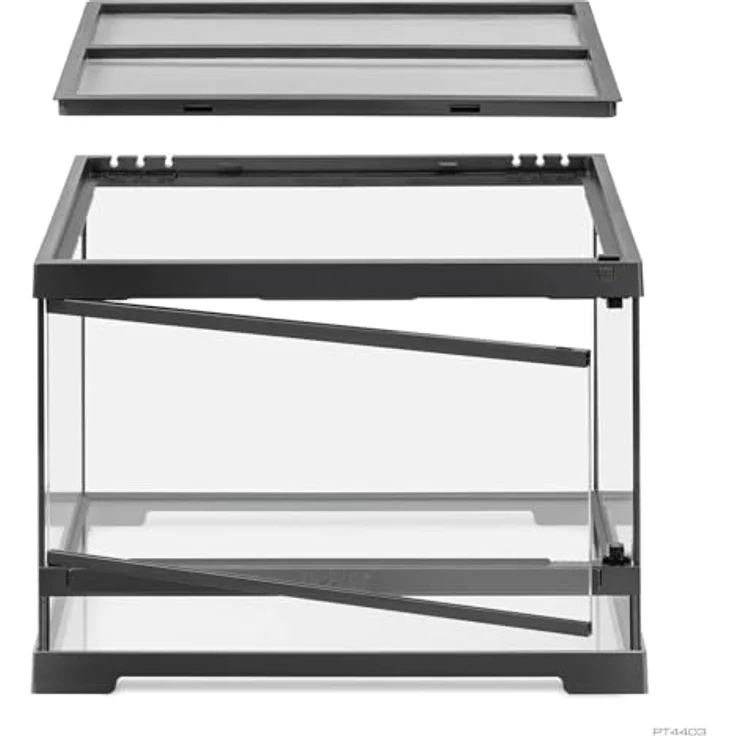 Exo Terra Pro Terrarium Small Low, Glasterrarium 45x45x30 cm mit verschließbarer Fronttür und einstellbarem Belüftungssystem – Bild 2