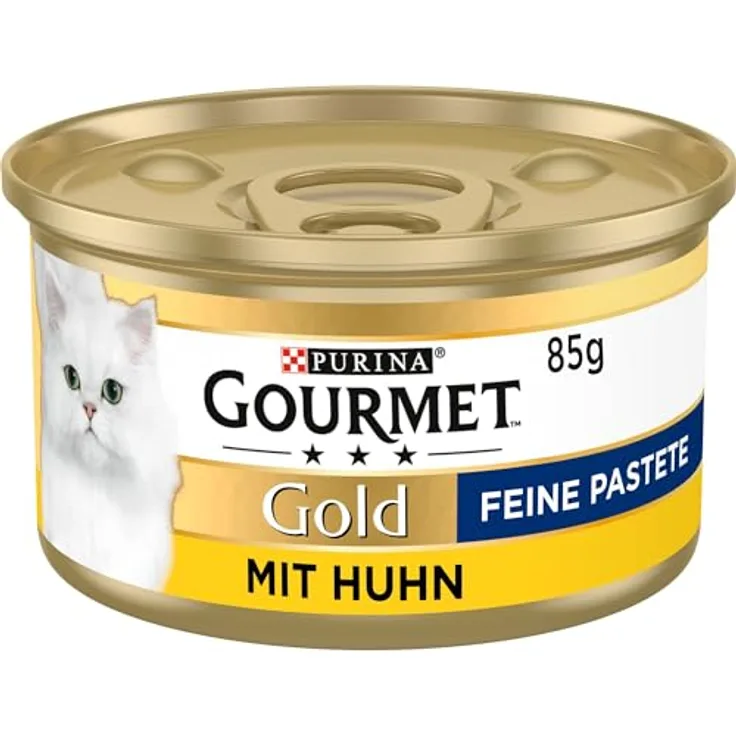 Gourmet Gold Feine Pastete, Katzen-Nassfutter im Sparpaket 24 x 85 g - Mixpaket (Huhn & Rind) mit hochwertigen Zutaten