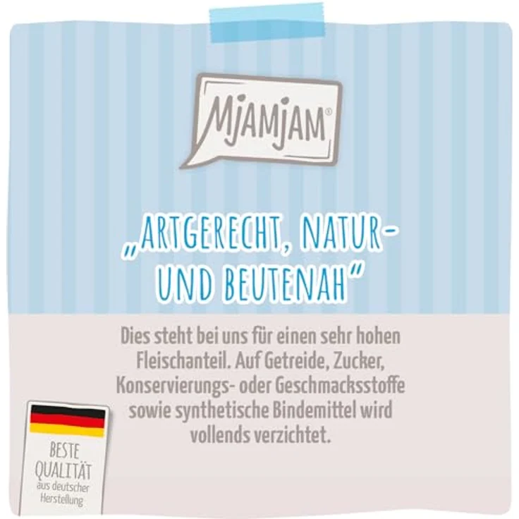 MjAMjAM Sparpaket an Soße 24 x 185 g, Nassfutter für Katzen - blanchierte Wildente mit gedämpftem Kürbis, getreidefrei und ohne Zuckerzusatz – Bild 2