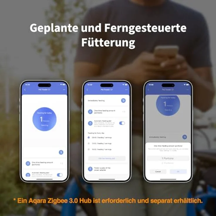 Aqara Smarter Futterautomat C1, 4L automatischer Futterspender für Katzen und Hunde, programmierbare Portionskontrolle, Sprachsteuerung über Google, Alexa und Siri, Zigbee 3.0 Hub erforderlich – Bild 2