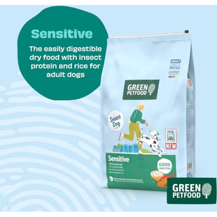 Green Petfood Sensitive with Insects & Rice, Hundefutter mit leicht verdaulichem Insektenprotein, 5x900 g – Bild 4