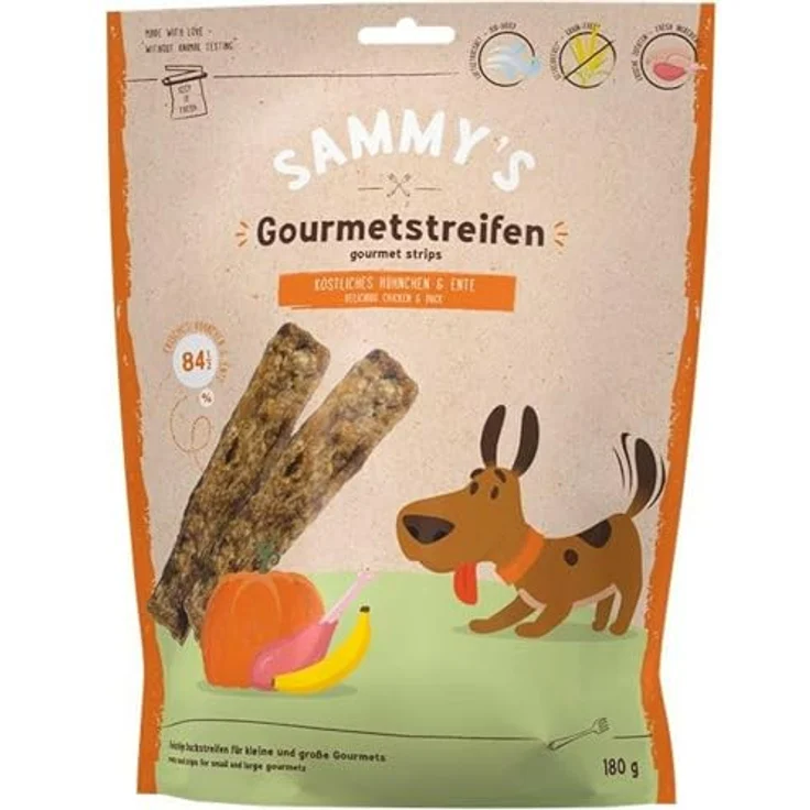 Bosch Sammy's Gourmetstreifen Hühnchen und Ente, feine Hundesnacks, 180g – Bild 2