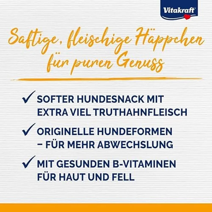 Vitakraft Noshies Truthahn, Hundesnack Sparpaket mit 3 Formen, 4 x 90 g, mit Vitalstoffen – Bild 2