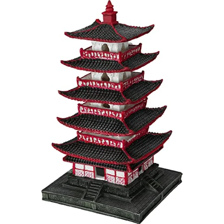 EBI Aqua Della Chinese Pagoda XL, Aquarium Dekoration aus hochwertigem Polyesterharz, 31,5 cm hoch, asiatische Ästhetik – Bild 2