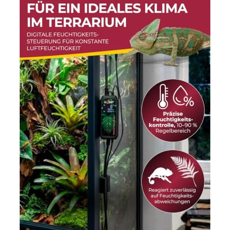 Hobby Biotherm Hygro Control, Digitale Feuchtigkeitssteuerung für Terrarien mit klarem Digitaldisplay und Memory-Funktion – Bild 2