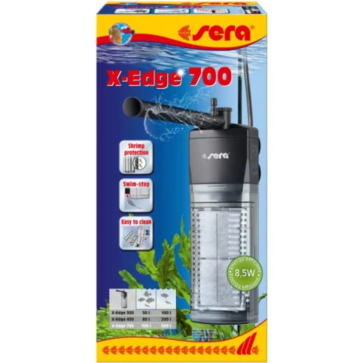 Sera X-Edge 700, Eckfilter für Aquarien bis 300 Liter, 700 l/h, energieeffizient mit Schwimm-Stop, 32657 – Bild 3
