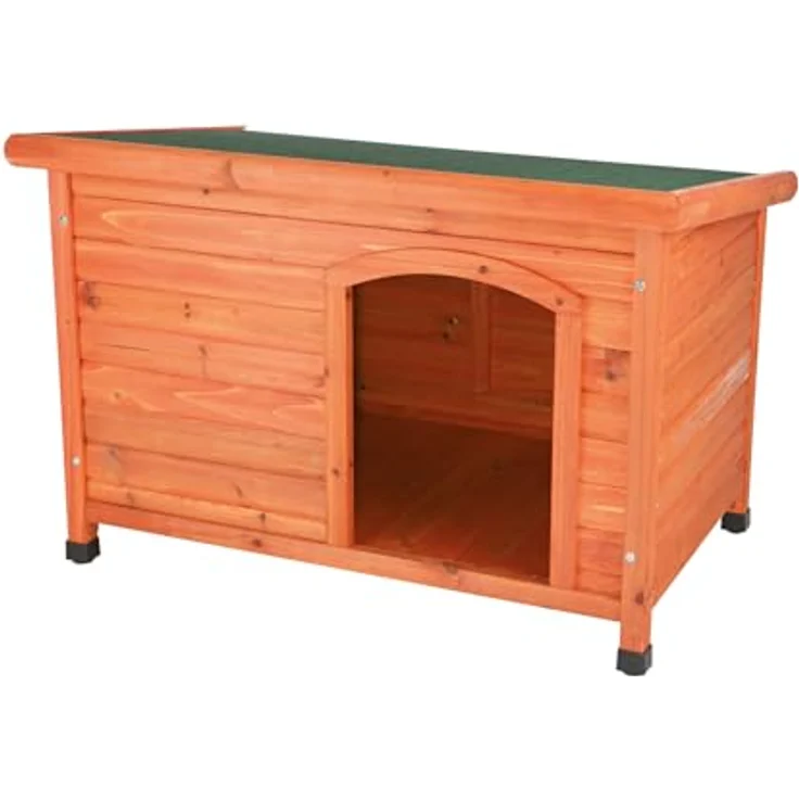 Trixie natura Hundehütte Classic mit Flachdach braun M-L: 104 × 72 × 68 cm – Bild 2