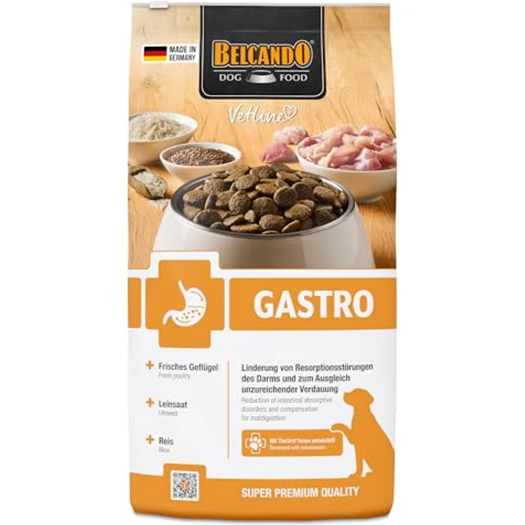 BELCANDO Vetline Gastro Diätfutter 7,5 kg – Trockenfutter für empfindliche Hunde bei Magen-Darm-Erkrankungen, Made in Germany – Bild 1
