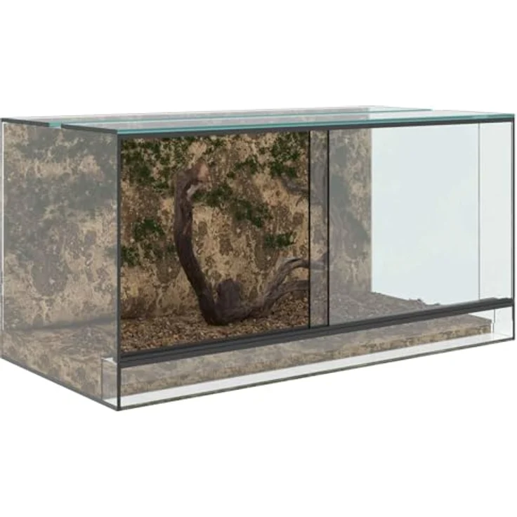 vidaXL Terrarium Transparent 80 x 40 x 40 cm, Glasterrarium mit 360-Grad-Sicht, kratzfest, für Reptilien und Amphibien – Bild 1