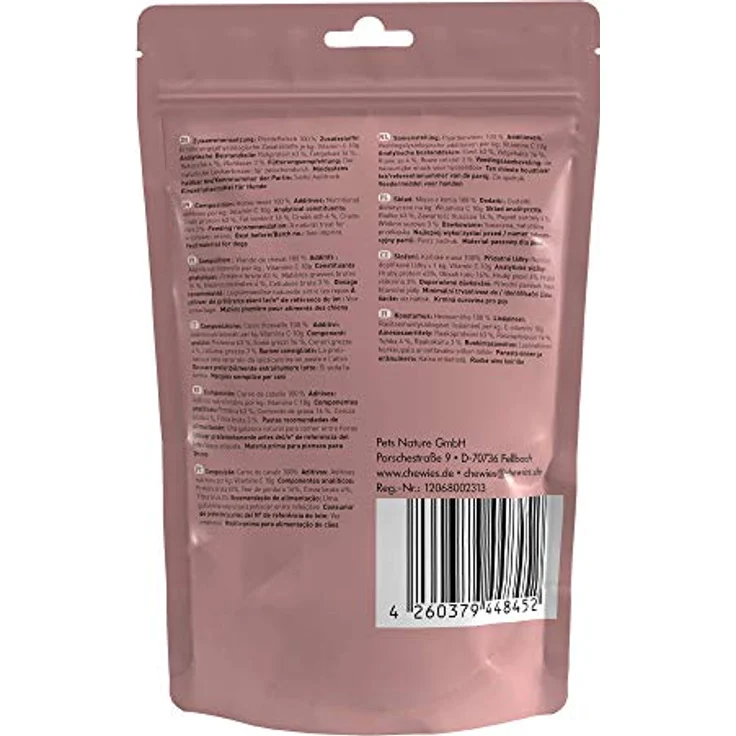 Chewies Fleischstreifen MAXI Hundeleckerli aus 100% Pferdefleisch, 150g, zuckerfrei & getreidefrei, getrocknete Pferde Kaustreifen, ideal zum Hundetraining, Made in Germany – Bild 2