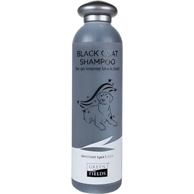 Greenfields 3887 Shampoo für Hunde mit schwarzem Fell, 250ml – verstärkt die natürliche Fellfarbe, pflegt und sorgt für glänzendes, weiches Fell, parfumfrei und pH-neutral