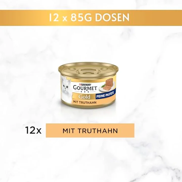 GOURMET Gold Feine Pastete mit Truthahn, 12x85g, ideal für ausgewachsene Katzen – Bild 4