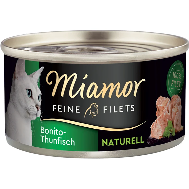 Miamor Feine Filets Naturelle, Sparpaket mit 24 x 80 g Bonito Thunfisch, hochbekömmlich und leicht verdaulich – Bild 1