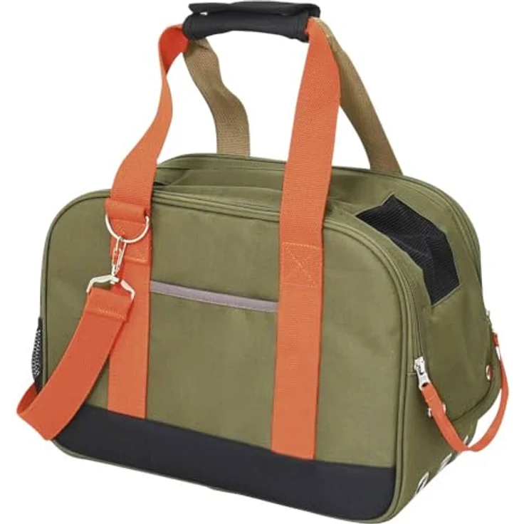 Nobby Tiertransporttasche Tasche "ALDO", strapazierfähige Mikrofaser, dreiseitige Netzeinsätze, große Utensilientasche, schwarz – Bild 2