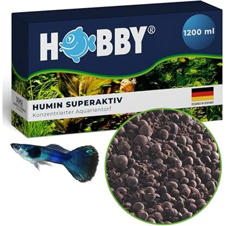 HOBBY Aquaristik Humin superaktiv, 1200 ml konzentrierter Aquarientorf, Wasseraufbereiter für gesunde Fische und Pflanzen, ideal für Süß- und Meerwasseraquarien – Bild 1