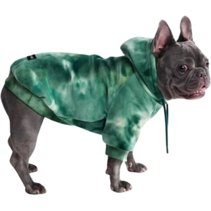 Spark Paws Hunde-Kapuzenpullover, Premium-Qualität, samtweich, mit Fleece-Innenfutter, geeignet für große Rassen, Green Skydye, Größe XL – Bild 1