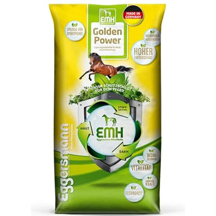 Eggersmann EMH Golden Power Müsli 15 kg – Haferfreies, energiereiches Pferdefutter für Sportpferde – Unterstützung der Muskulatur und schnelle Regeneration – Made in Germany – Bild 1