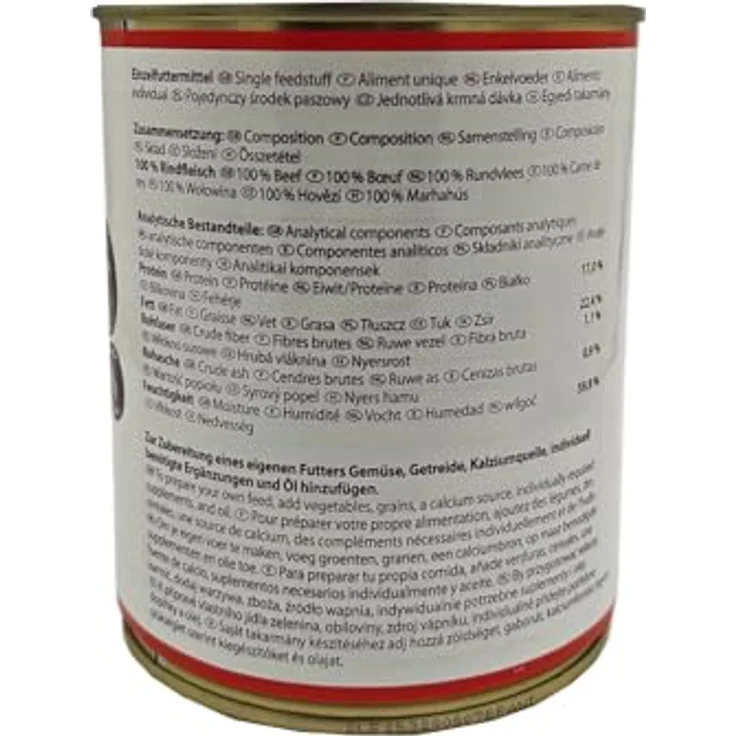Lunderland Dosenfleisch Rindfleisch durchwachsen, 2 x 800g (insg. 1,6kg) Nassfutter für Hunde mit erhöhtem Energiebedarf, 100% ohne Zusätze – Bild 4