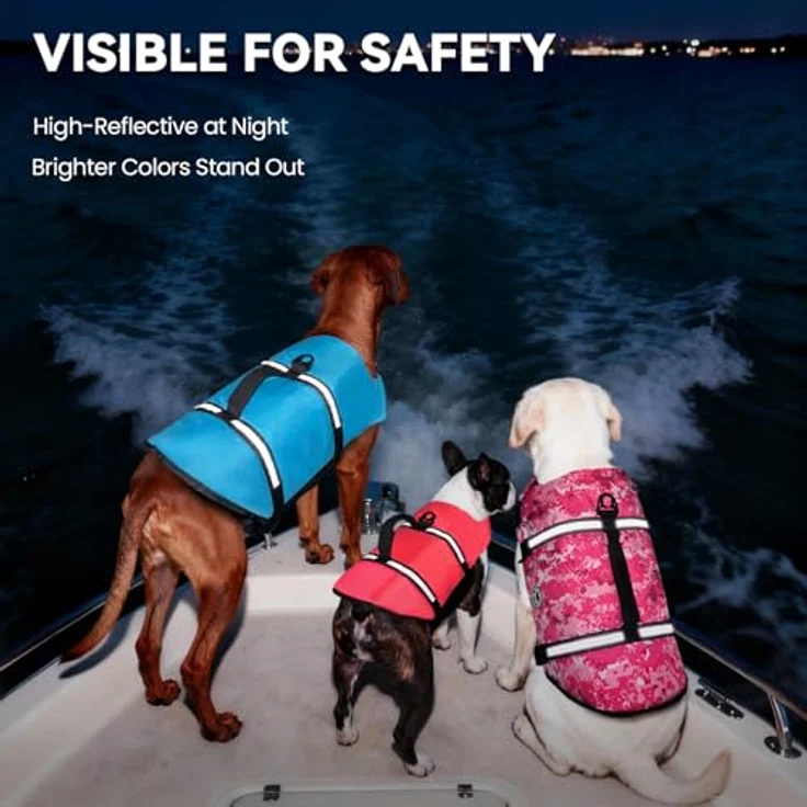 VIVAGLORY Hunde Schwimmweste Rip Stop, Sicherheitsweste mit extra Polsterung, S, Blau – Bild 4