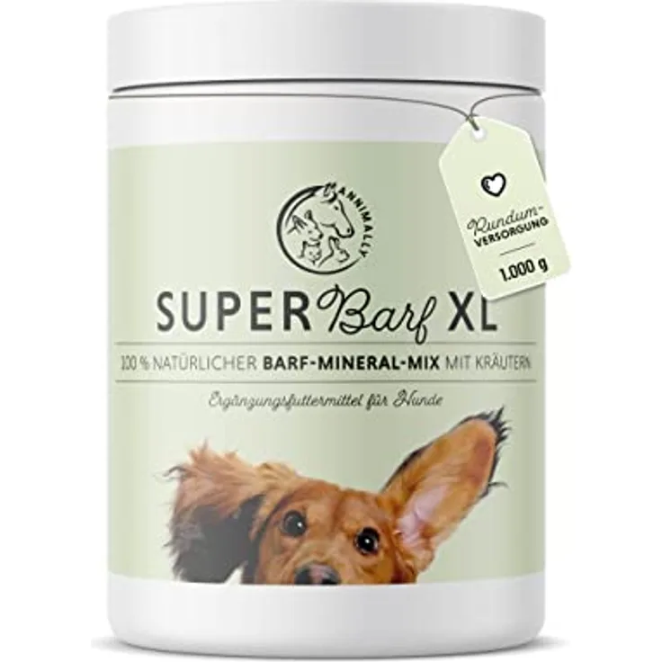 Annimally Super Barf Complete, 1 kg Barf Zusatz Pulver für Hunde mit Vitaminen, Mineralien und natürlichen Inhaltsstoffen, ideal für alle Altersstufen