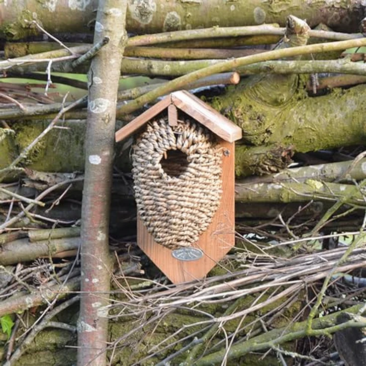 Esschert Design Nistkasten, Vogelhaus mit Höhle aus Seegrass, ca. 15 cm x 10 cm x 26 cm – Bild 11