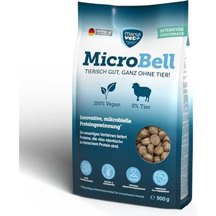 marsavet+ Marsavet MicroBell – veganes Hundefutter-Set mit mikrobiellem Protein: 900 g Trockenfutter, 100 g gesunde Hundesnacks und 300 g veganes Nassfutter, hypoallergen und getreidefrei – Bild 2