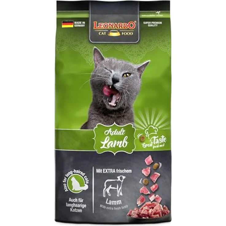 LEONARDO Katzenfutter Adult Lamb, 1,8kg Trockenfutter mit frischem Lammfleisch, ohne künstliche Zusatzstoffe, für ausgewachsene Katzen ab 1 Jahr, Made in Germany – Bild 1