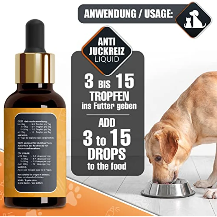 Saint Nutrition® JUCKREIZ Tropfen, hochdosierte Soforthilfe gegen Juckreiz für Hund & Katze, pflegt Haut und Fell, 50 ml – Bild 5