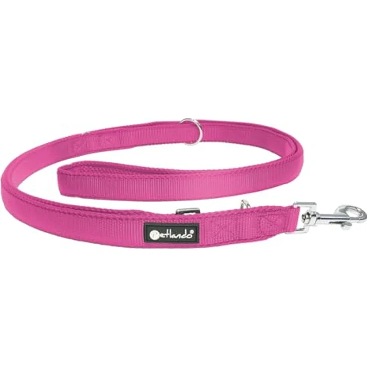 Petlando Hundeleine 2m Mesh weich gepolstert, Fuchsia, ideal für kleine Hunderassen, 230x1,5cm – Bild 1