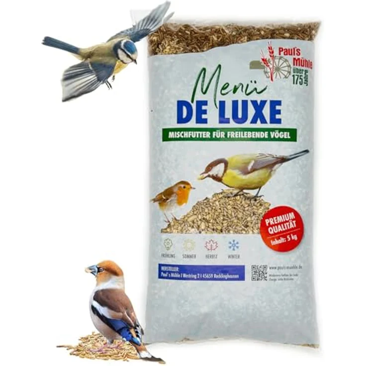 Pauls Mühle Wildvogelfutter Deluxe, Ganzjahresfutter für Wildvögel, 5 kg – Bild 4