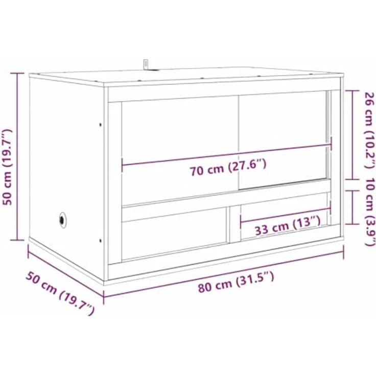 vidaXL Terrarium Braun 80 x 50 x 50 cm, OSB, Robuste Bauweise, Ideal für Reptilien und Nagetiere, Langlebig und Rustikal – Bild 3