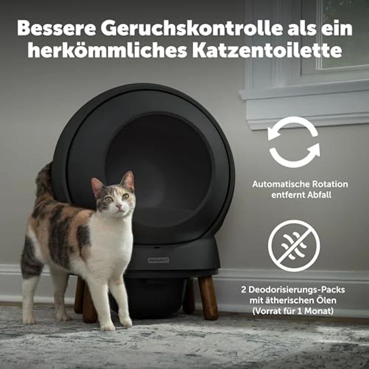 PetSafe ScoopFree SmartSpin, Selbstreinigende Katzentoilette mit App-gesteuerter Gesundheitsüberwachung und moderner Geruchskontrolle, für jede Streu geeignet, bis zu 2 Wochen automatische Reinigung – Bild 3