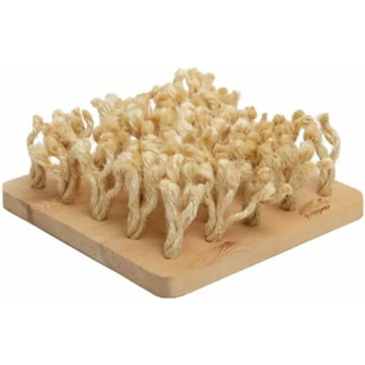 BunnyNature by puppijames Schnüffelbrett, Suchspiel mit Sisal-Fransen aus natürlichem Sisal, 24,2 x 9 x 24,2 cm, stabiles Birkenholz