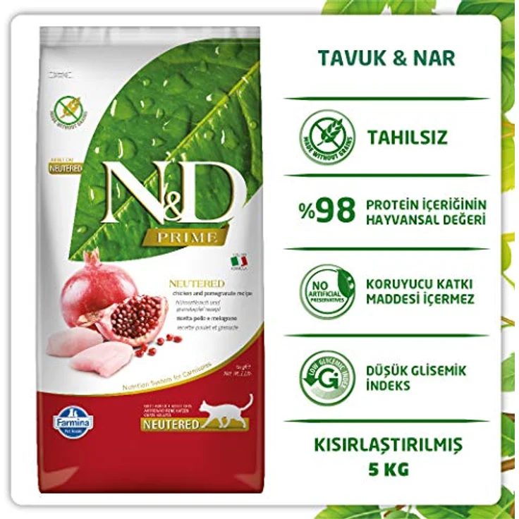 Farmina N&D ndgr. ainfree Kastratenhuhn und Melograno, 5 kg Katzen-Trockenfutter – Bild 3