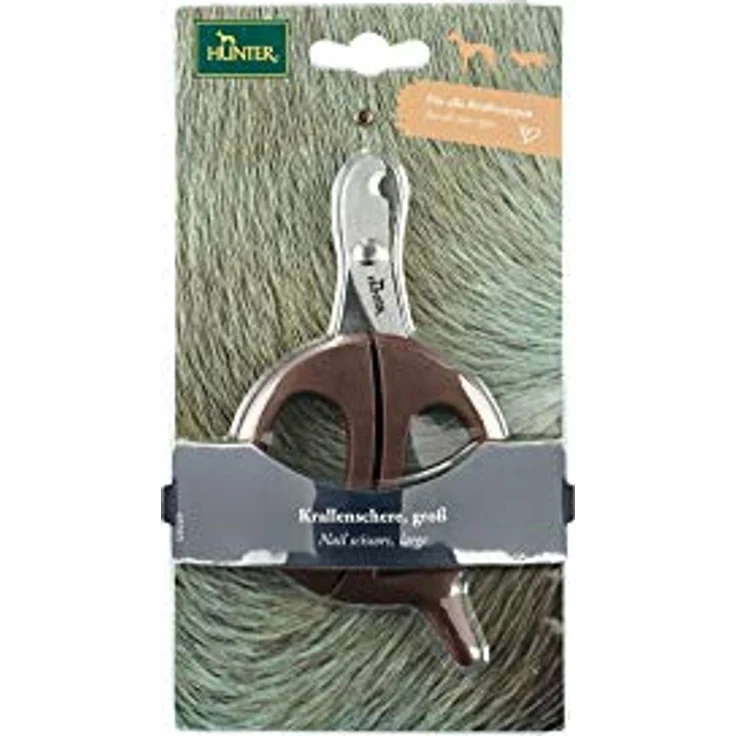 HUNTER SPA Krallenschere, für Hunde und Katzen, ergonomischer Handgriff in Leder-Optik, Edelstahlklinge, 13,0 x 8,0 cm, L – Bild 2